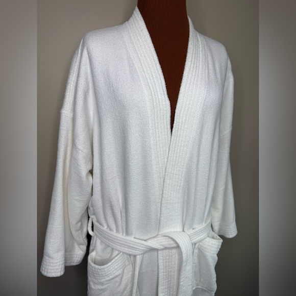 Vintage Intimate Moods White Terrycloth Bathrobe Pockets Extra Large - Picture 2 of 6